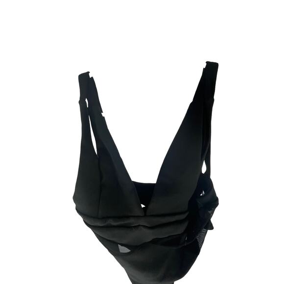 Nasty Gal Black Semi-Sheer One-Piece Swim Bathing Suit Women's Size US 0 - Picture 2 of 5